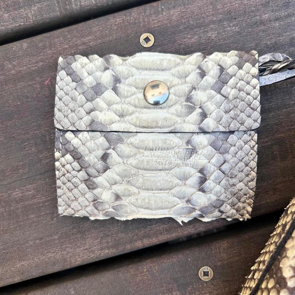 Authentic Beige/Grey Genuine Python Snakeskin Lau… - image 6